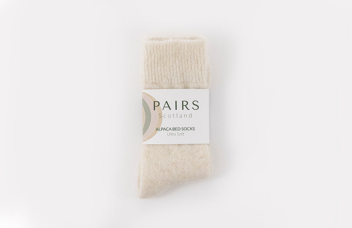 Ultra Soft Undyed Cream Alpaca Bed Socks