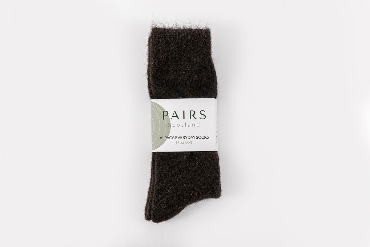 Ultra Soft Charcoal Alpaca Socks | Calf length | Pairs Scotland