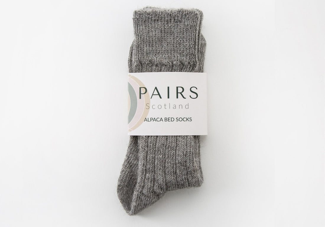 alpaca grey wool soft unisex bed socks