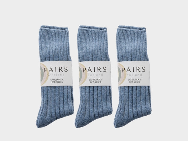 Blue Lambswool Bed Sock Collection
