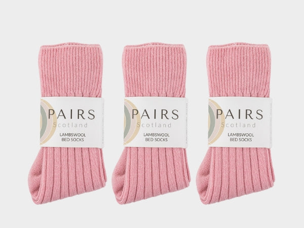 Pink Lambswool Bed Sock Collection