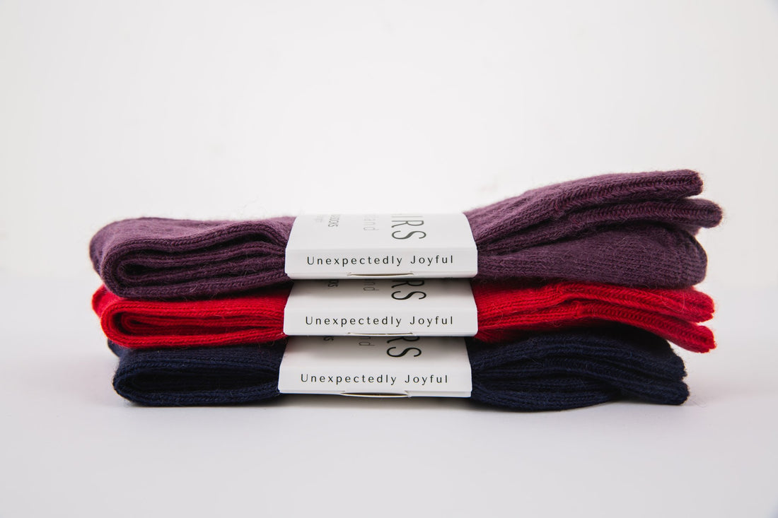 Grey Undyed Alpaca Socks | Natural Colour | Pairs Scotland