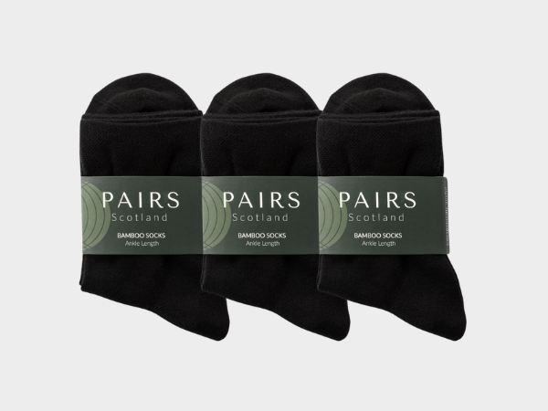 Black Collection Ankle Length Bamboo Socks