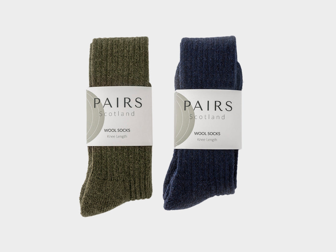 Wool Knee High Collection - Green and Navy