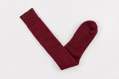 Burgundy Wool Knee Highs