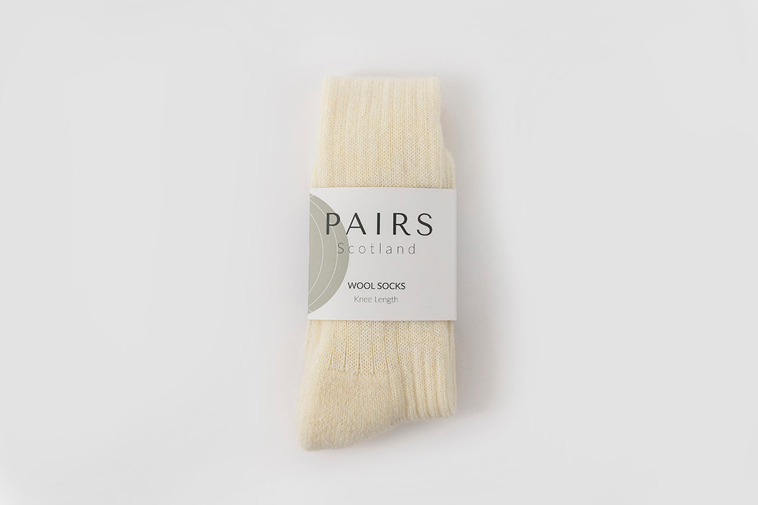 Cream Wool Knee Highs