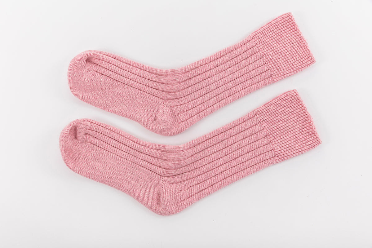 Pink Lambswool Bed Socks