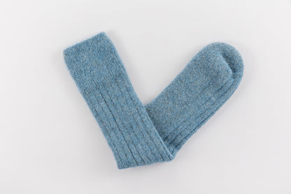 Ultra Soft Blue Alpaca Bed Socks