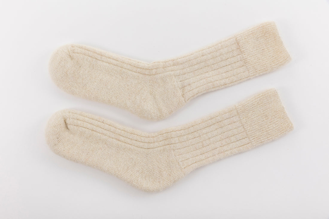 Ultra Soft Cream Alpaca Bed Socks