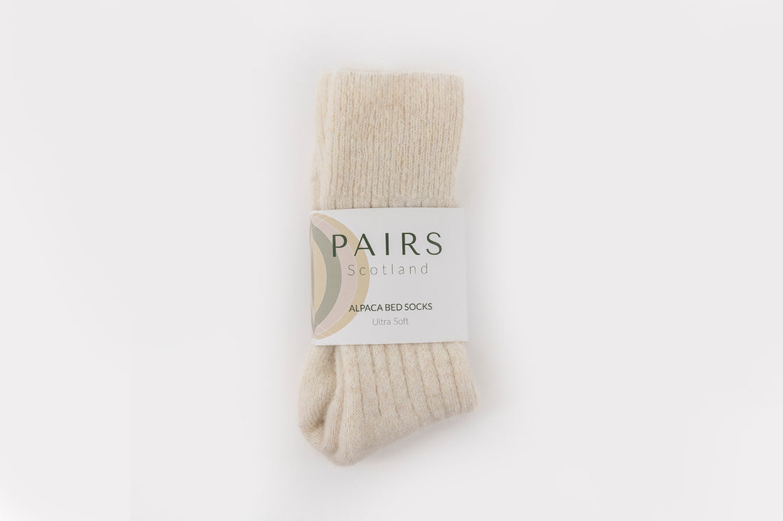 Ultra Soft Cream Alpaca Bed Socks