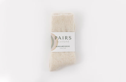 Ultra Soft Plain Cream Alpaca Bed Socks