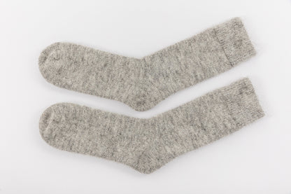 Ultra Soft Plain Grey Alpaca Bed Socks