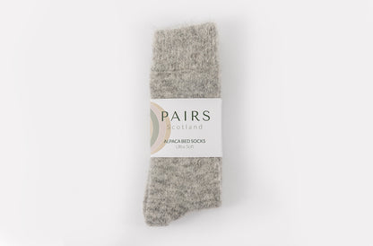 Ultra Soft Plain Grey Alpaca Bed Socks