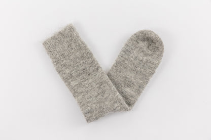 Ultra Soft Plain Grey Alpaca Bed Socks