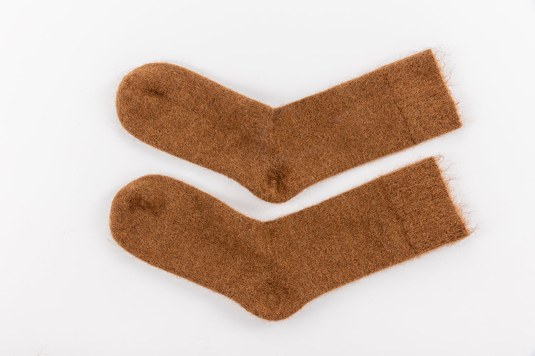 Ultra Soft Brown Alpaca Socks