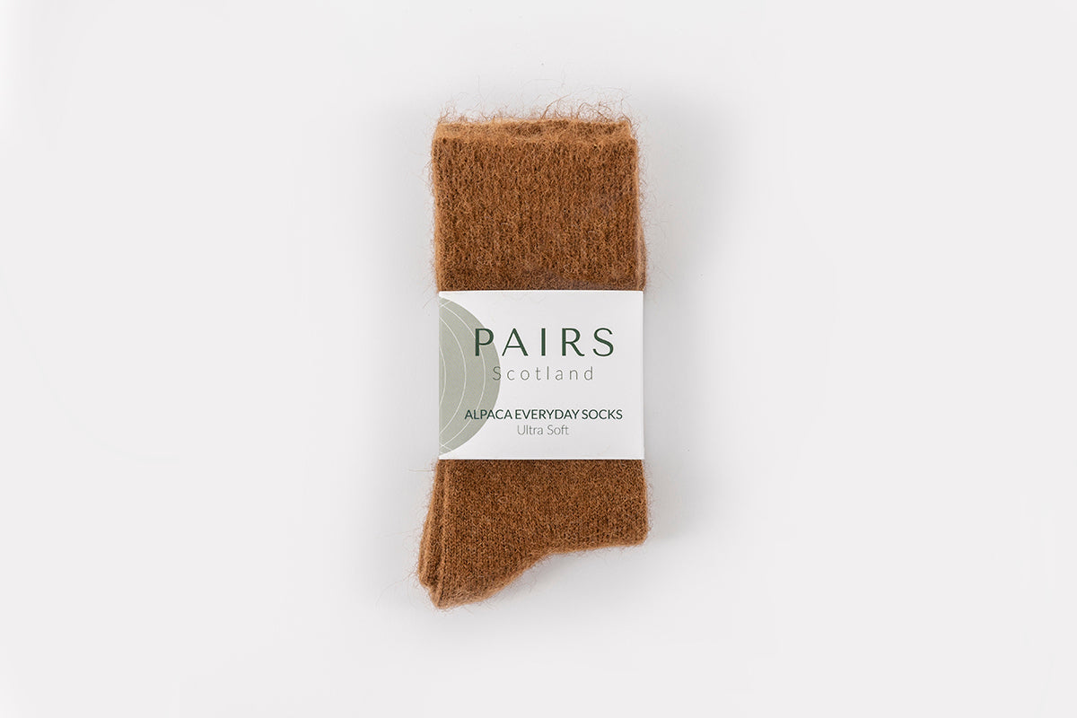 Ultra Soft Brown Alpaca Socks