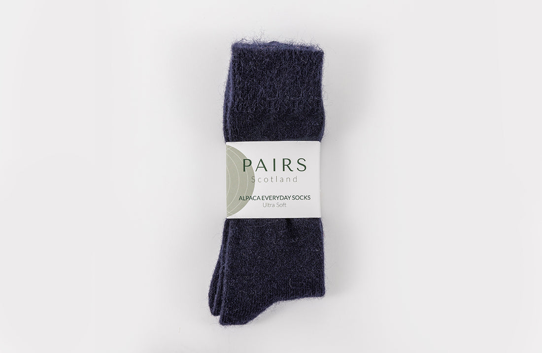 Ultra Soft Navy Alpaca Socks