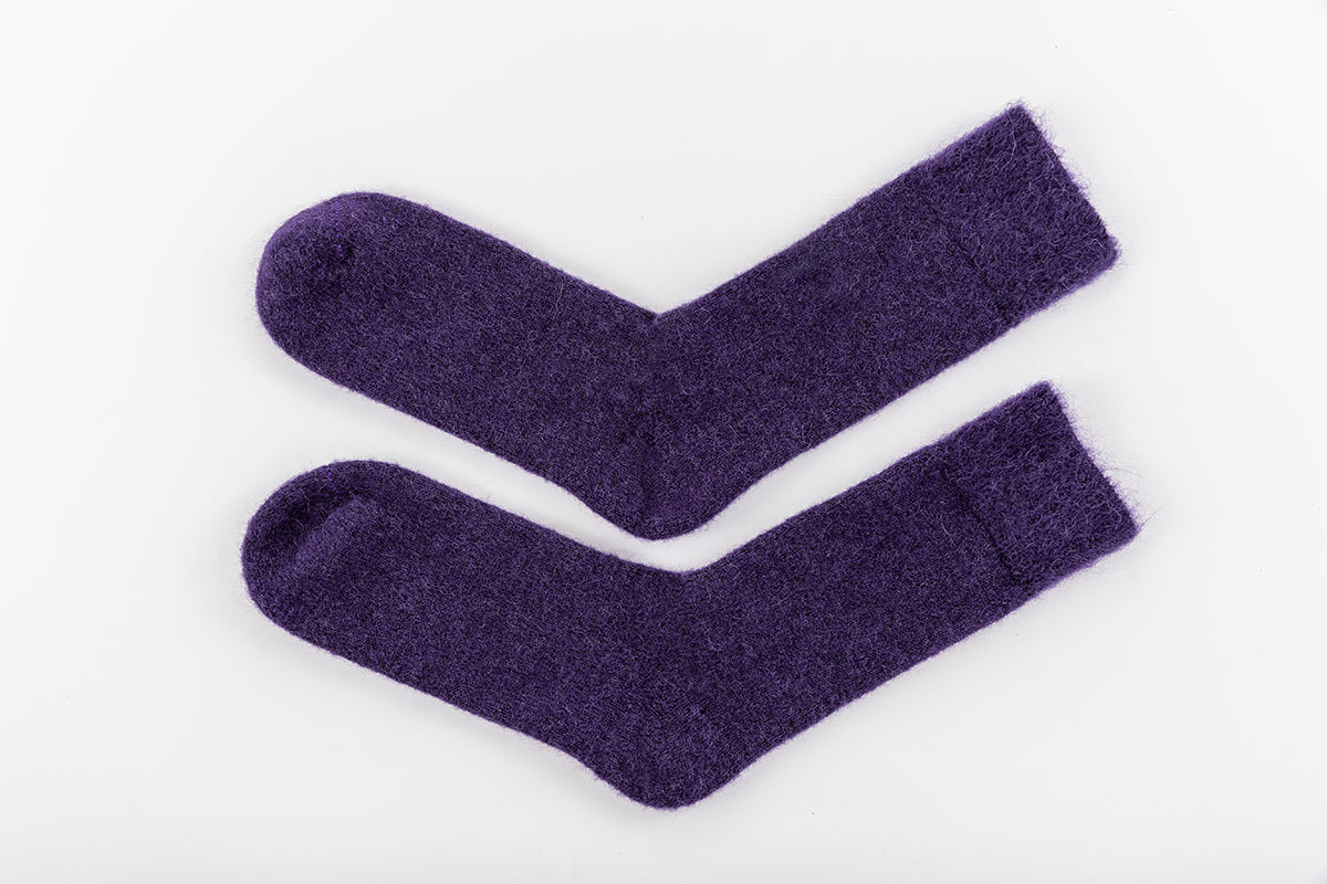 Ultra Soft Purple Alpaca Socks