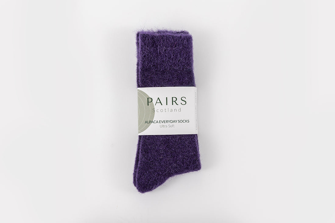 Ultra Soft Purple Alpaca Socks
