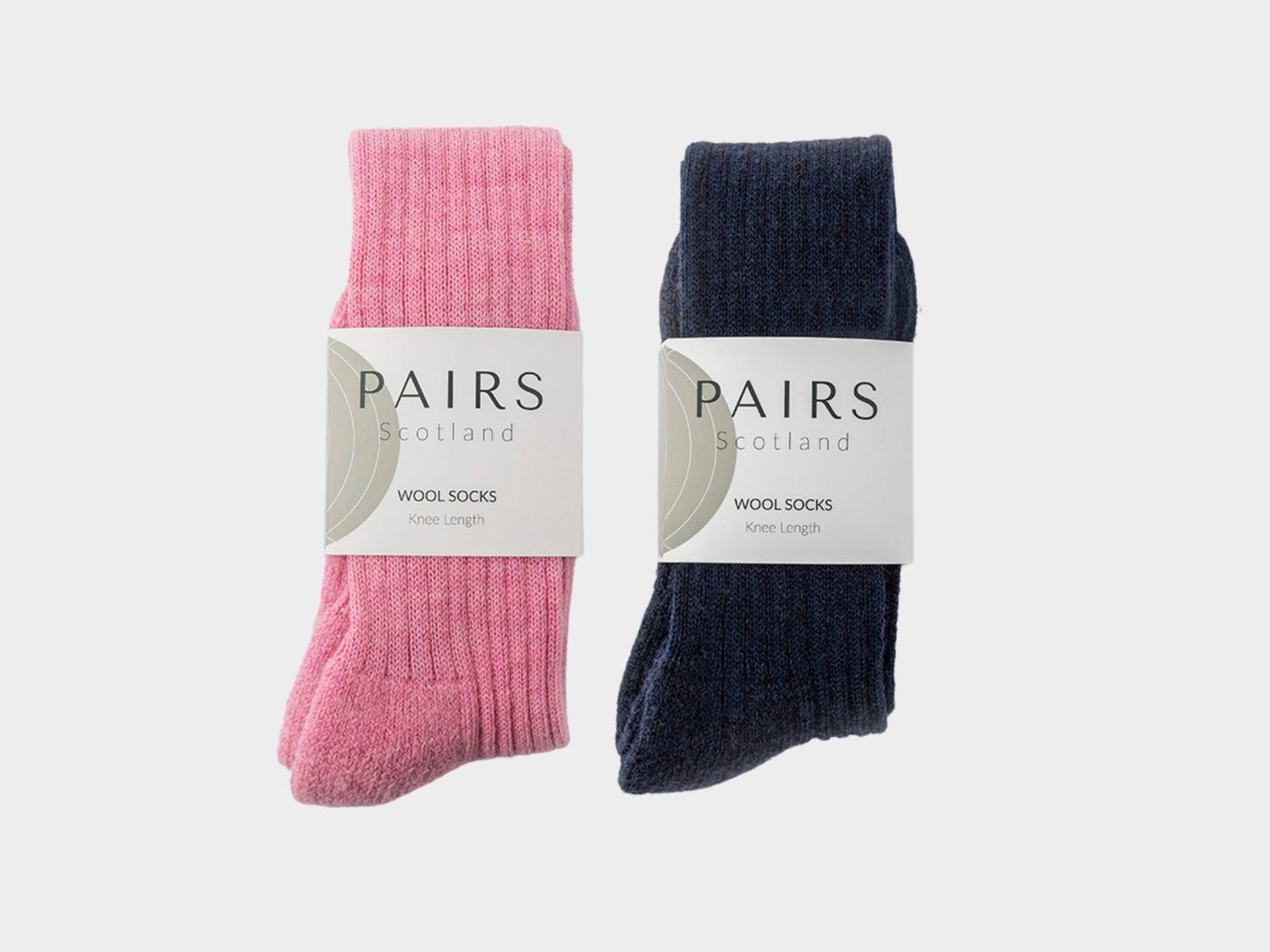 Wool Knee High Socks Gift Box - Pink and Navy