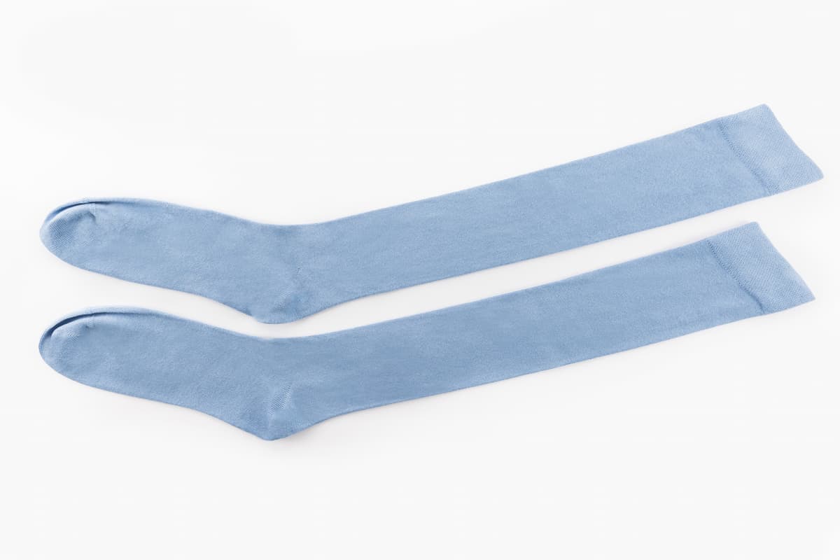 Sky Blue Knee Length Bamboo Socks