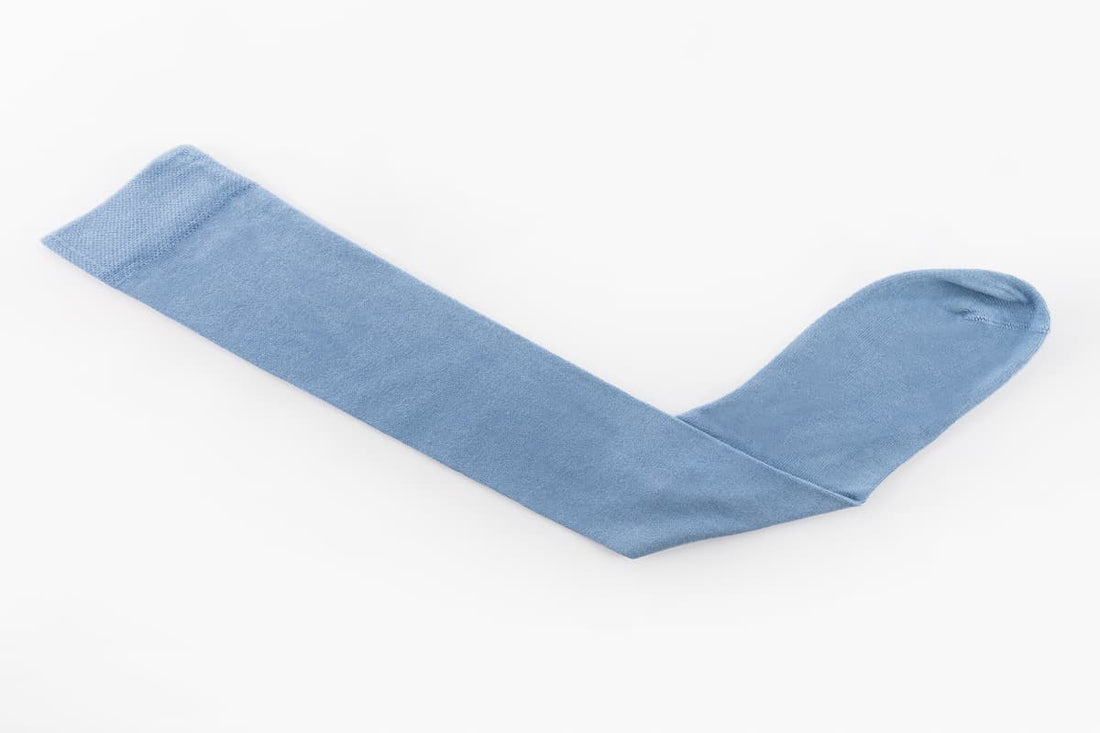 Sky Blue Knee Length Bamboo Socks