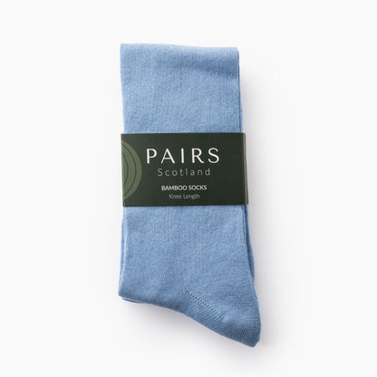 Sky Blue Knee Length Bamboo Socks