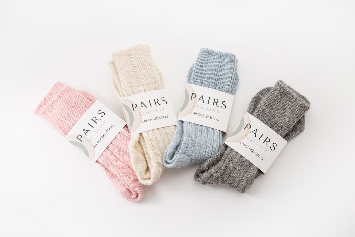 Grey Alpaca Bed Socks  - Made in Britain