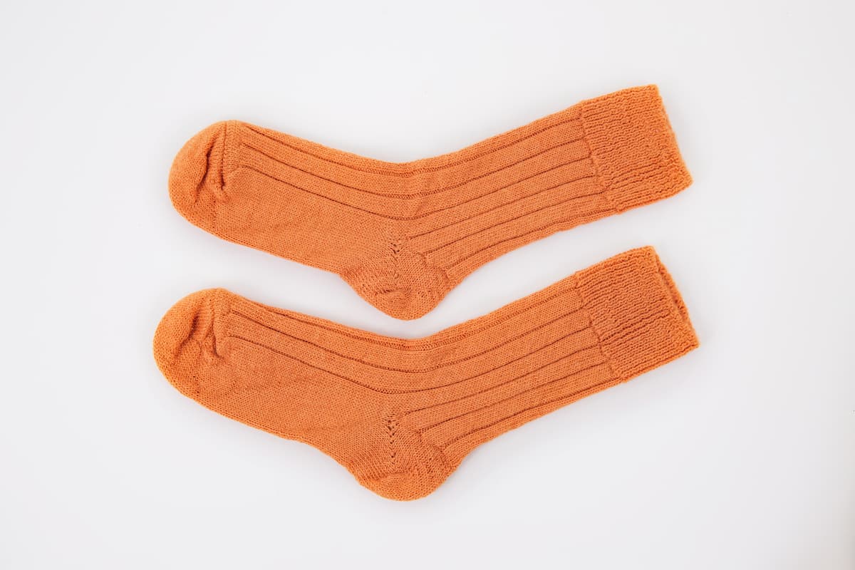 Orange Alpaca Bed Socks  - Made in Britain