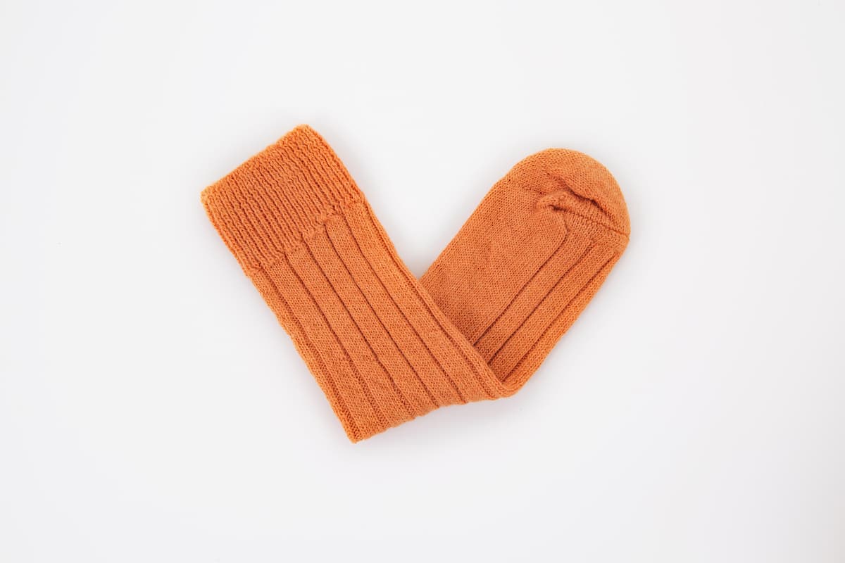 Orange Alpaca Bed Socks  - Made in Britain