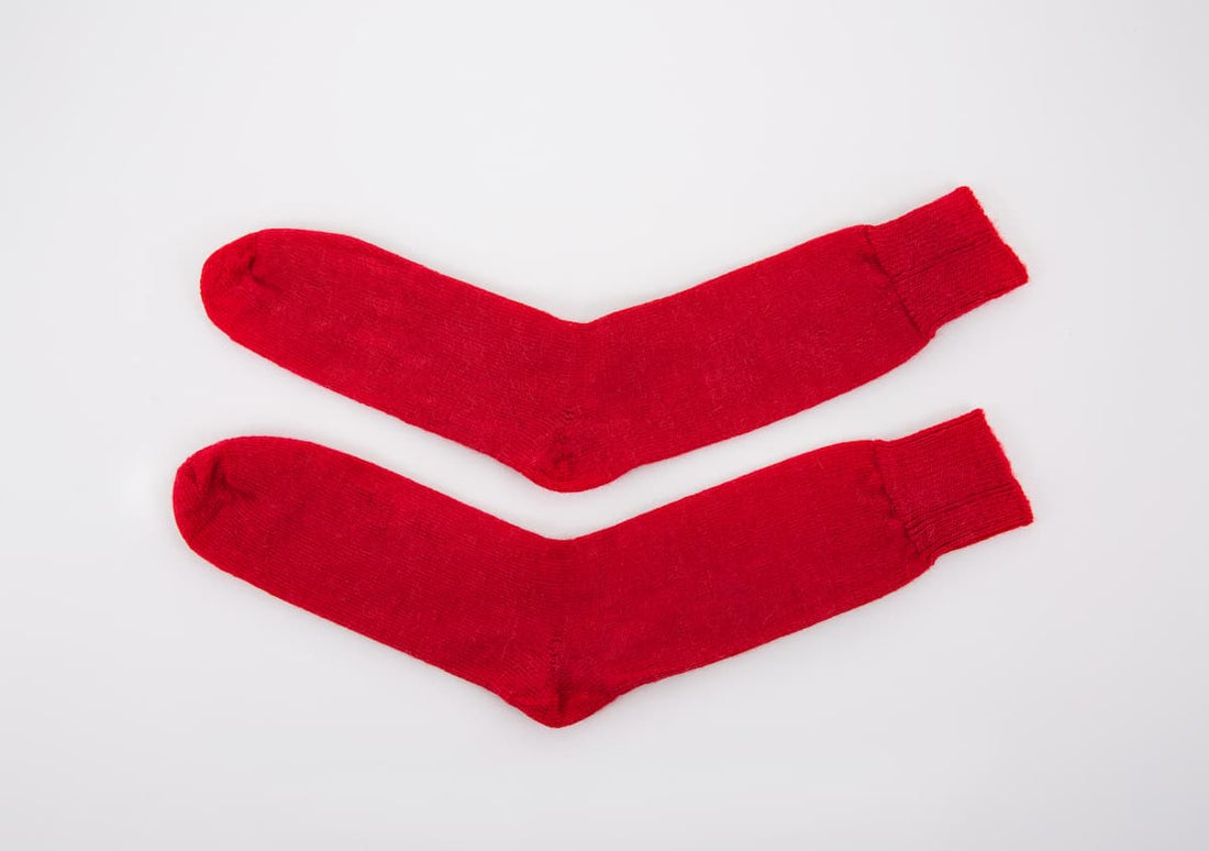 Red Alpaca Everyday Socks  - Made in Britain