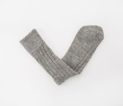 Grey Alpaca Bed Socks  - Made in Britain