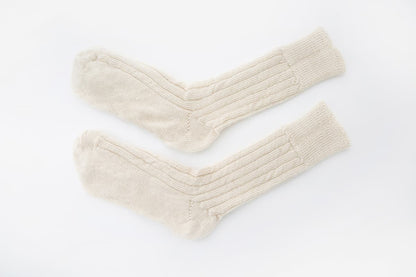Cream White Alpaca Bed Socks