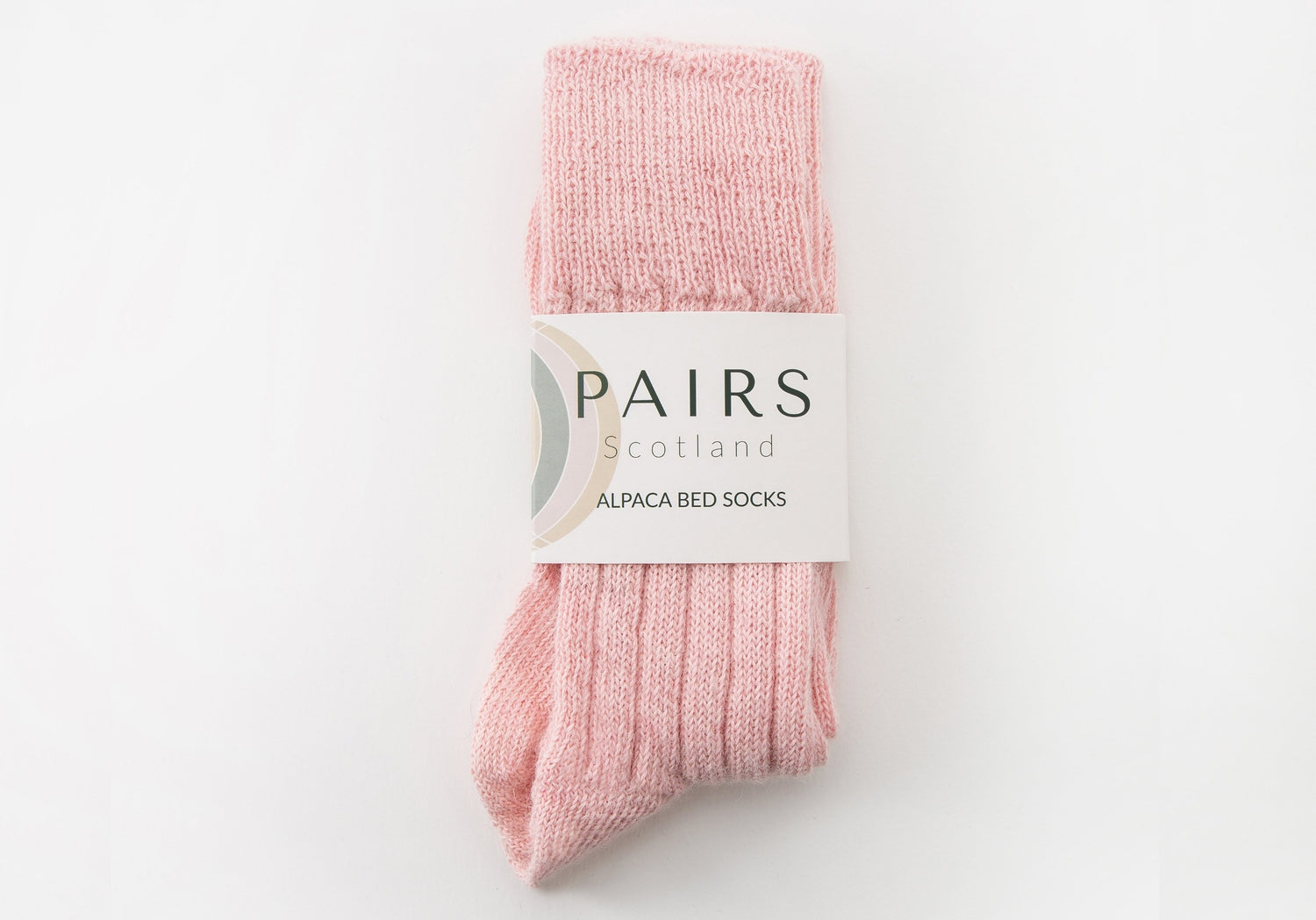 alpaca pink soft wool bed socks in brand packaging