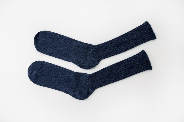 Navy Mohair + Grey Alpaca Socks