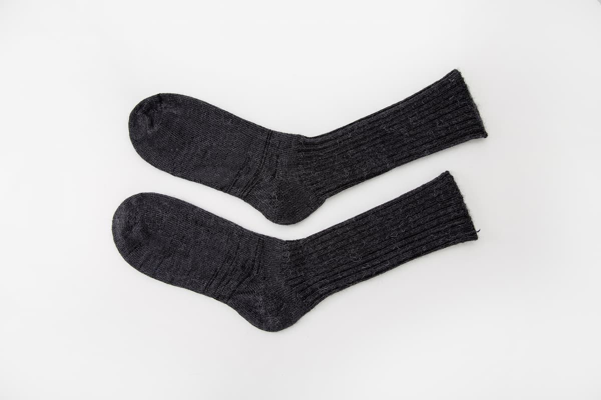 Charcoal Black Mohair Socks