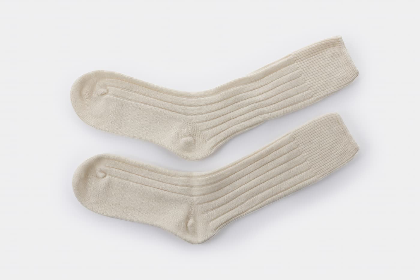 Cream Lambswool Bed Socks