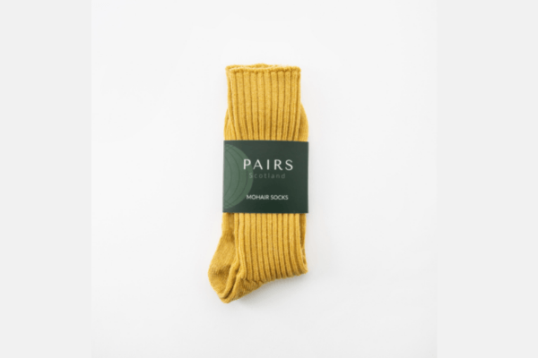 Mustard Mohair + Navy Alpaca Socks