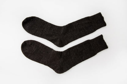 Charcoal Black Undyed Alpaca Socks  - Made in Britain