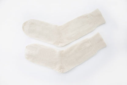 Cream White Alpaca Undyed Socks
