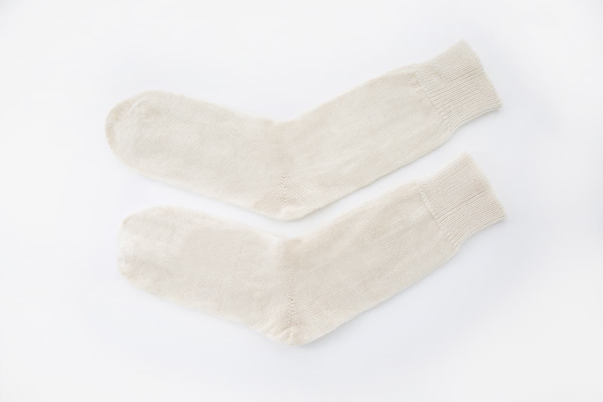 Cream White Alpaca Undyed Socks  - Made in Britain