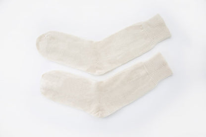 Cream White Alpaca Undyed Socks  - Made in Britain