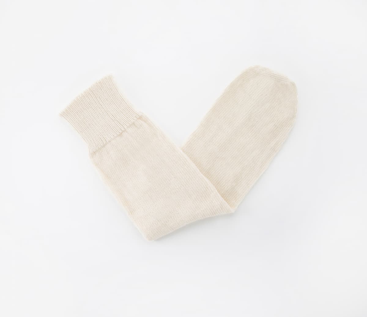 Cream White Alpaca Undyed Socks