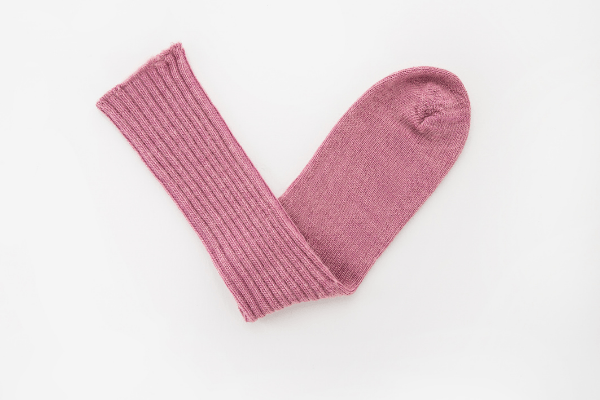 Pink Mohair + White Alpaca Socks