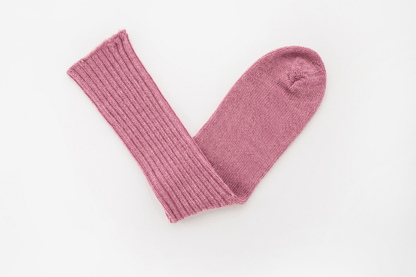 Pink Mohair + White Alpaca Socks
