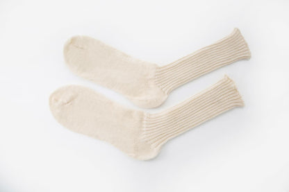 Cream White Mohair Socks