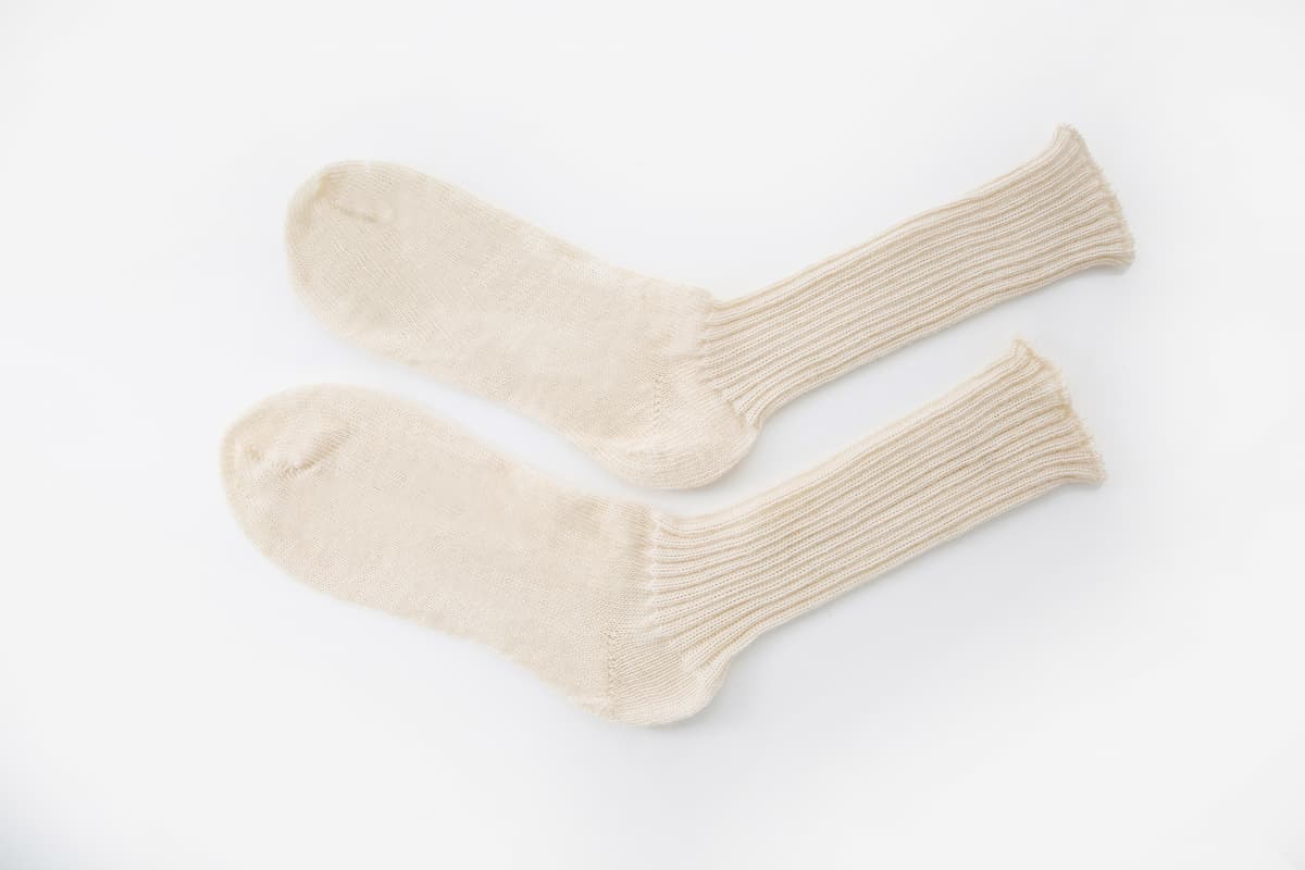 Cream White Mohair Socks