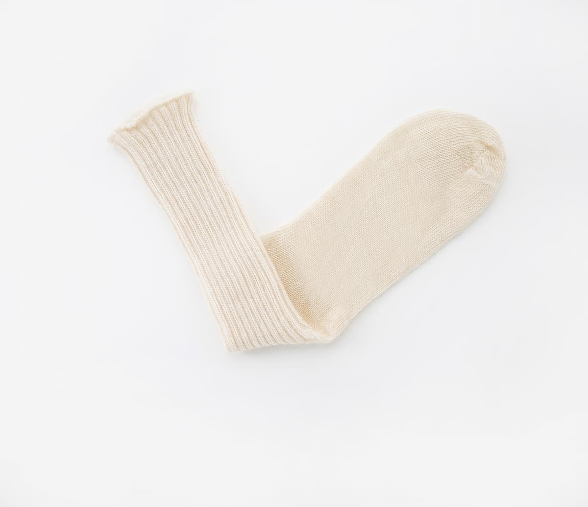 Cream White Mohair Socks